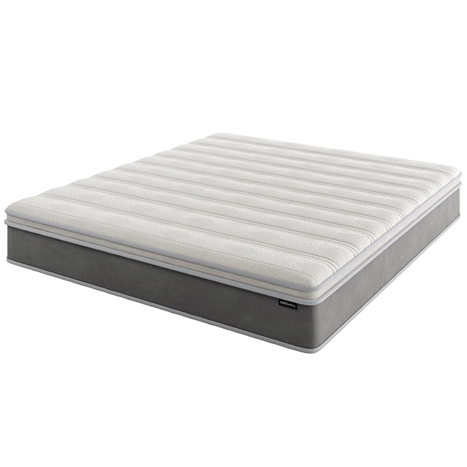 Delia King 28cm Medium Firm Euro Top Latex Mattress – White, featuring a plush 9.5cm Euro top quilting and a robust structure, emphasizing comfort and support with its visible layered design.