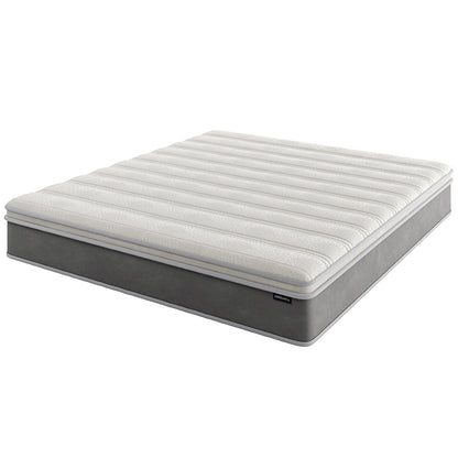Delia King 28cm Medium Firm Euro Top Latex Mattress – White, featuring a plush 9.5cm Euro top quilting and a robust structure, emphasizing comfort and support with its visible layered design.