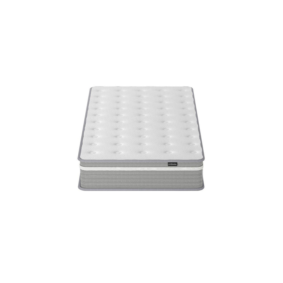 Oriona Single 25cm Pocket Spring Gel Mattress in Medium Firm, featuring a padded, tufted surface and thick support layers, designed for comfort with cool gel and a 5-zone pocket spring system.