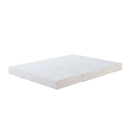 Plico Bamboo Folding Foam Mattress - Queen, showcasing a sleek design with visible contours, ideal for versatile comfort and space-saving needs. Perfect for modern furniture settings.