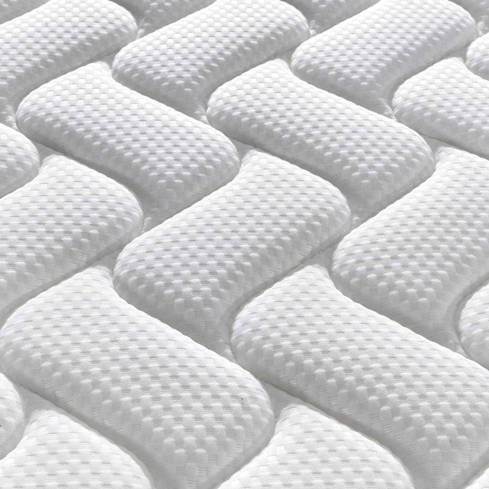 Vesta Double 20cm Medium Firm Pocket Spring Latex Mattress close-up, highlighting its intricate pattern and texture, emphasizing the premium materials and pocket spring design for optimal comfort and support.
