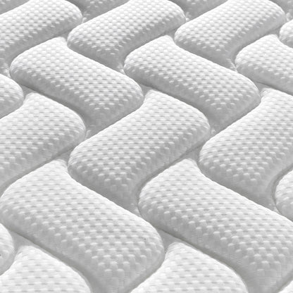 Vesta Double 20cm Medium Firm Pocket Spring Latex Mattress close-up, highlighting its intricate pattern and texture, emphasizing the premium materials and pocket spring design for optimal comfort and support.