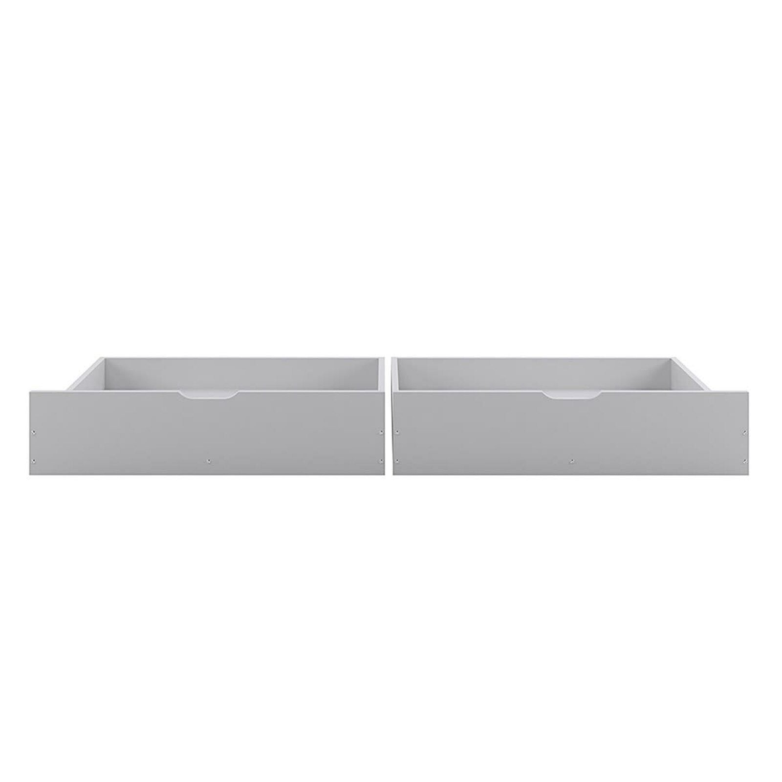 Nero Natural Pine Triple Bunk Bed with Storage Drawers – White; features a single top bunk, double bottom bunk, sturdy ladder, guardrails, and integrated drawers for storage, crafted in solid pine wood.