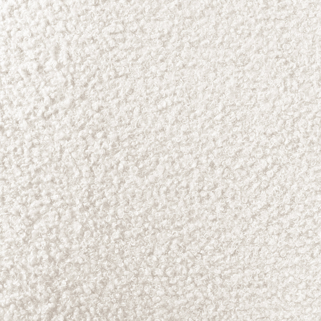 Close-up of Nikias King Bouclé Fabric Bed Frame in Cream White, showcasing its plush, looped bouclé texture with a tufted design, emphasizing its softness and luxurious appeal.