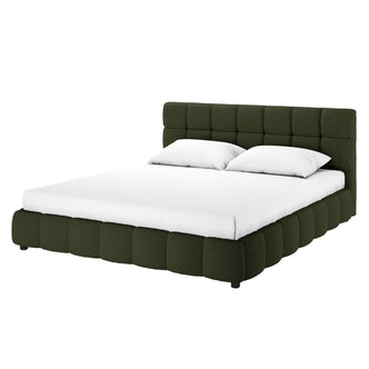 Nikias Tufted Boucle Bed Frame - Green - King