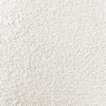 Nikias Super King Boucle Fabric Bed Frame in Cream White, highlighting a plush tufted headboard with soft, looped-pile bouclé upholstery, showcasing its luxurious texture and elegant design.