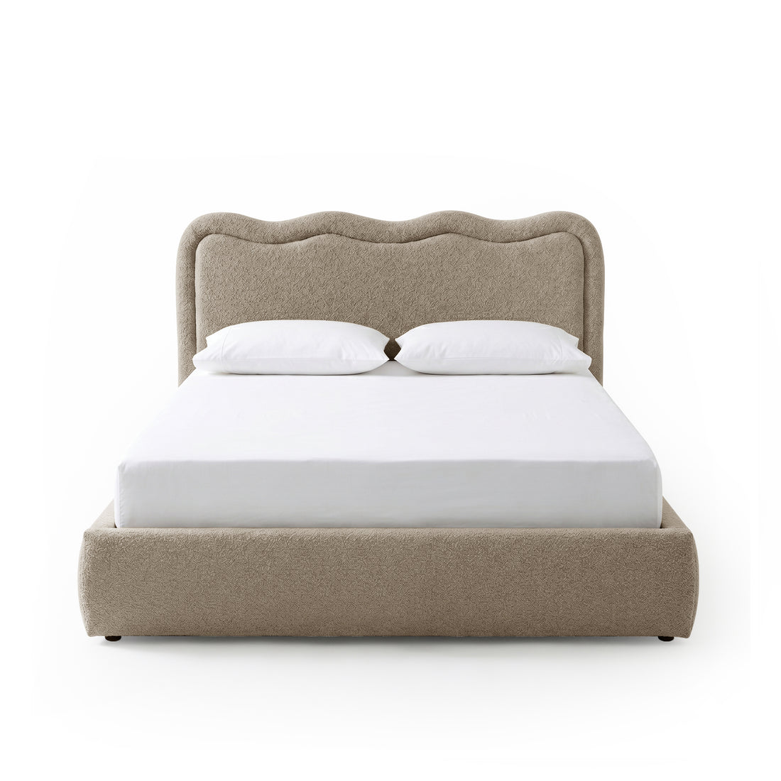 Noemi Queen Boucle Gas Lift Storage Bed in Beige