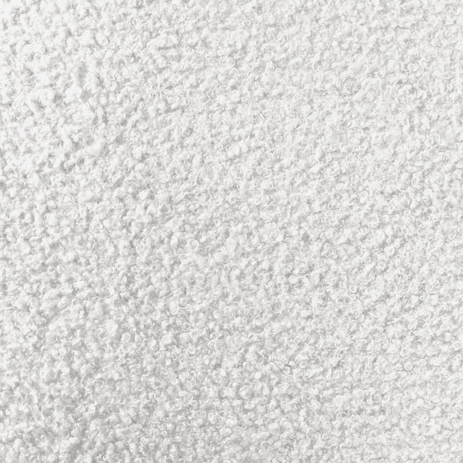 Rhoda King Upholstered Bouclé Bed in Cream White, showcasing a close-up of its soft, textured bouclé fabric. The image highlights the bed's elegant upholstered design and luxurious craftsmanship.