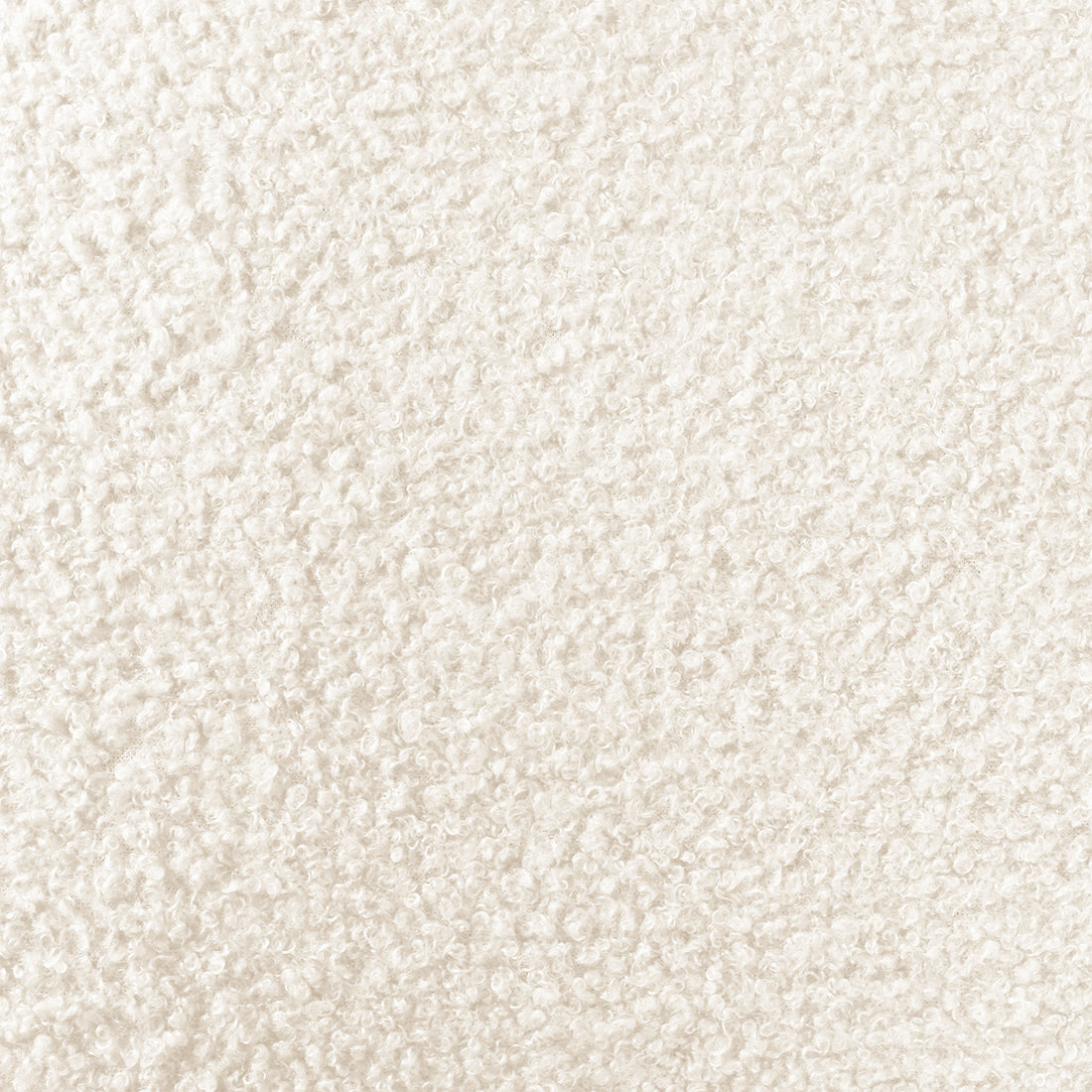 Close-up of the Septima & Fulvia Bouclé King Bed Base & Winged Headboard in Cream White, showcasing its plush, looped bouclé fabric texture, emphasizing luxury and modern elegance.