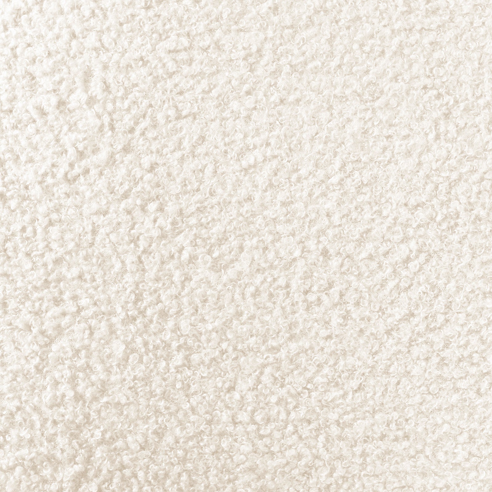 Close-up of the Septima & Fulvia Bouclé King Bed Base & Winged Headboard in Cream White, showcasing its plush, looped bouclé fabric texture, emphasizing luxury and modern elegance.