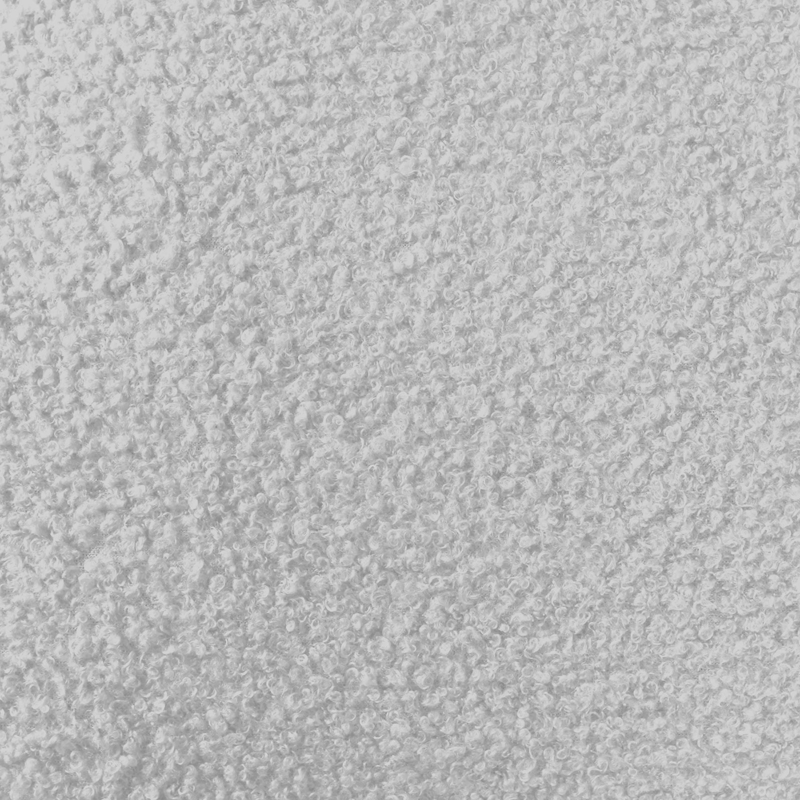 Close-up of the Estilla Boucle Upholstered Rainbow Single Bed in Cream White, showcasing its textured, fluffy loop-pile fabric surface resembling terrycloth, highlighting the soft and inviting material.