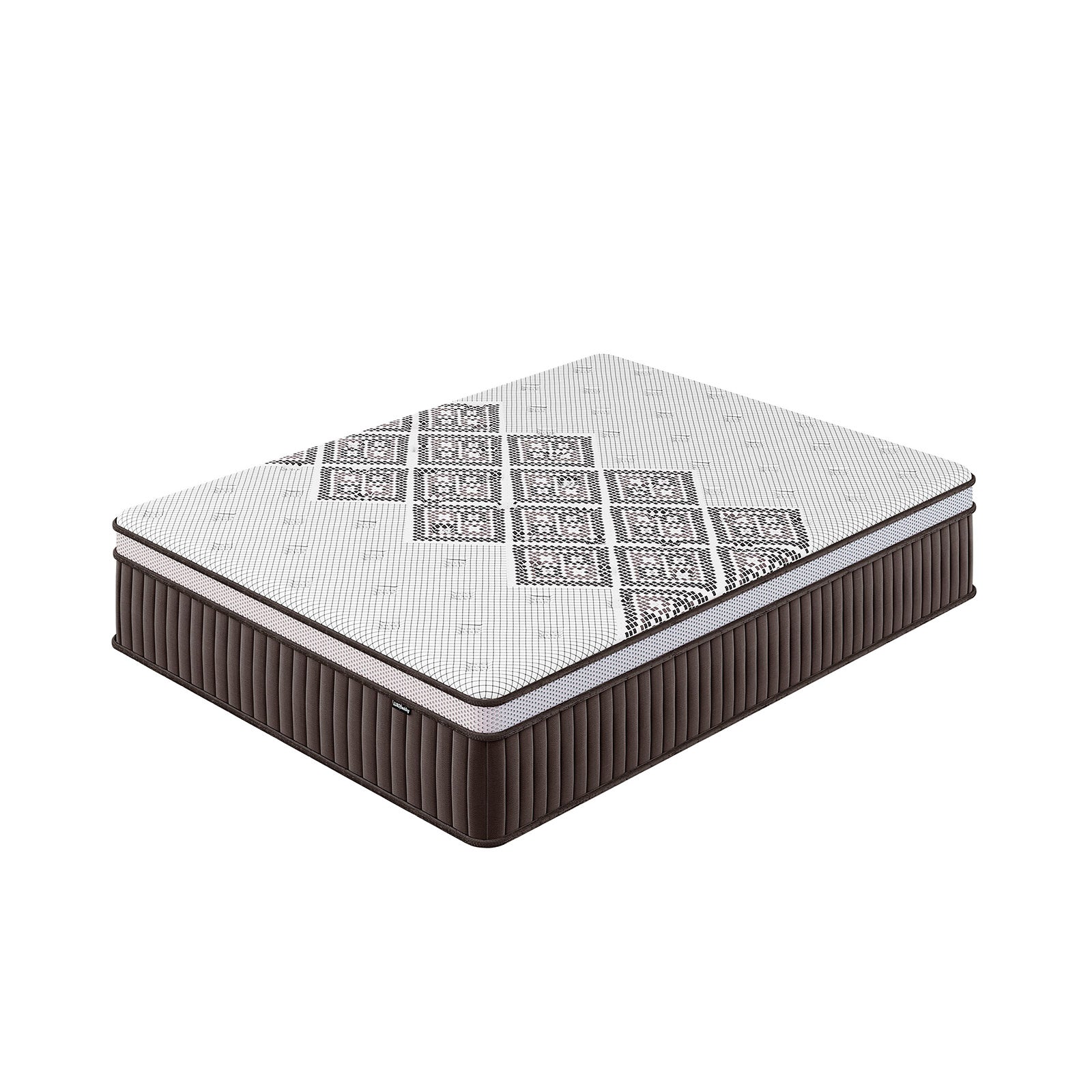 Stacy Queen Boucle Bed - Cream White with Thalia Mattress, featuring a plush, padded headboard and luxurious boucle fabric, showcases elegant design and comfort, suitable for any sophisticated bedroom setting.