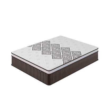 Stacy Queen Boucle Bed - Cream White with Thalia Mattress, featuring a plush, padded headboard and luxurious boucle fabric, showcases elegant design and comfort, suitable for any sophisticated bedroom setting.