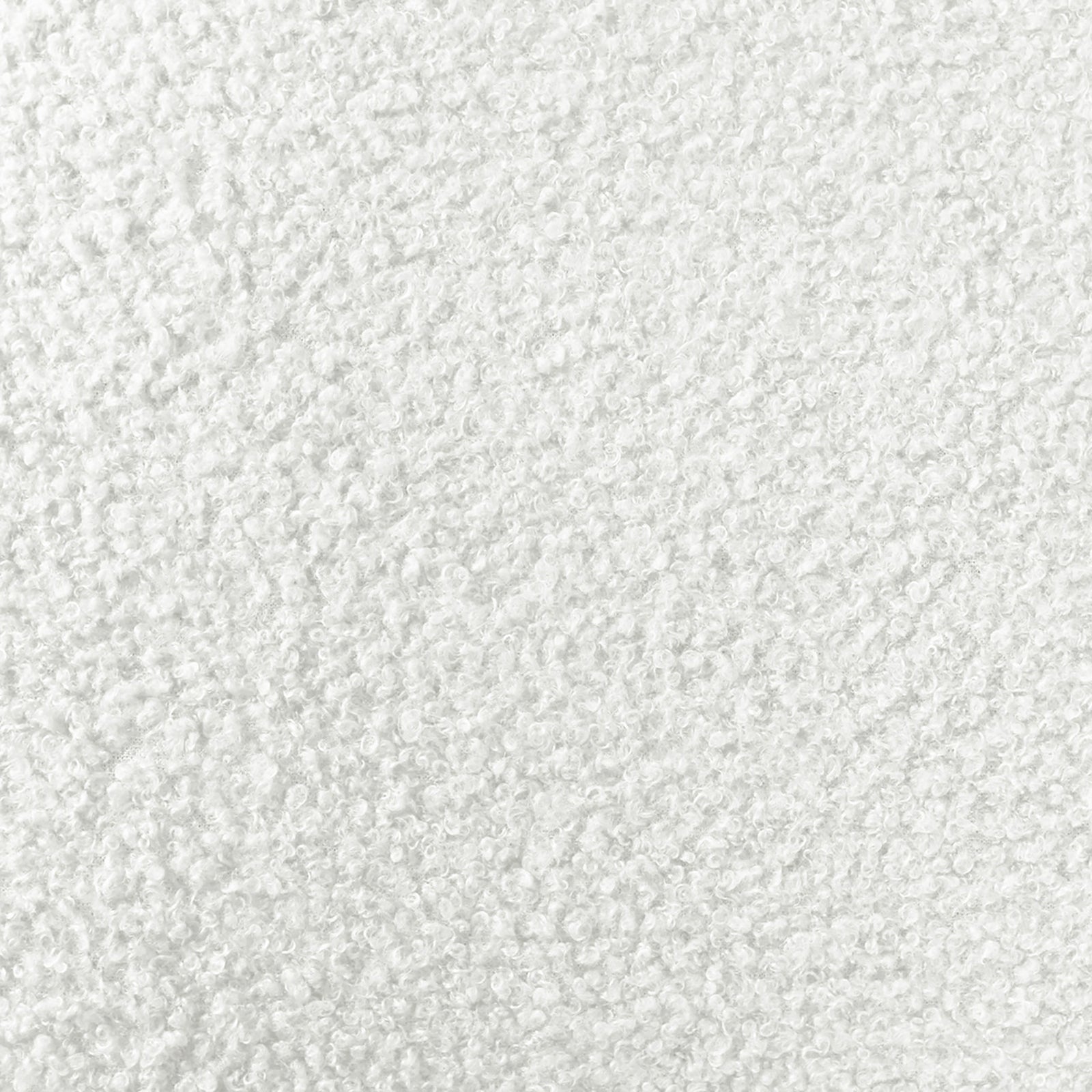 Thales Single Curved Boucle Fabric Bed Frame in Cream White, featuring a close-up of its plush, loop-pile boucle fabric, highlighting the soft, fluffy texture of the elegant headboard.