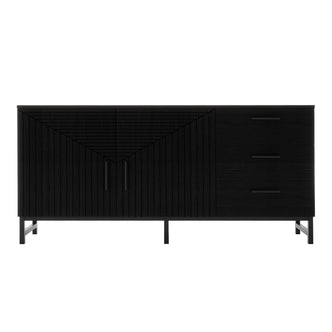 Anderson 160cm Fluted Sideboard Buffet - Black