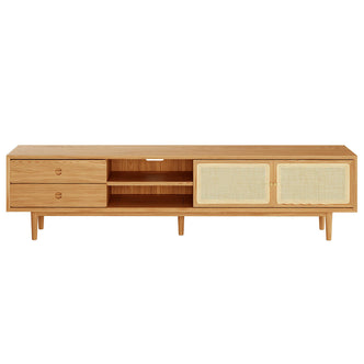 Bea 180cm Rattan American Oak Entertainment Unit - Natural