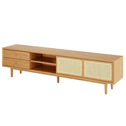 Bea 180cm Rattan American Oak Entertainment Unit - Natural