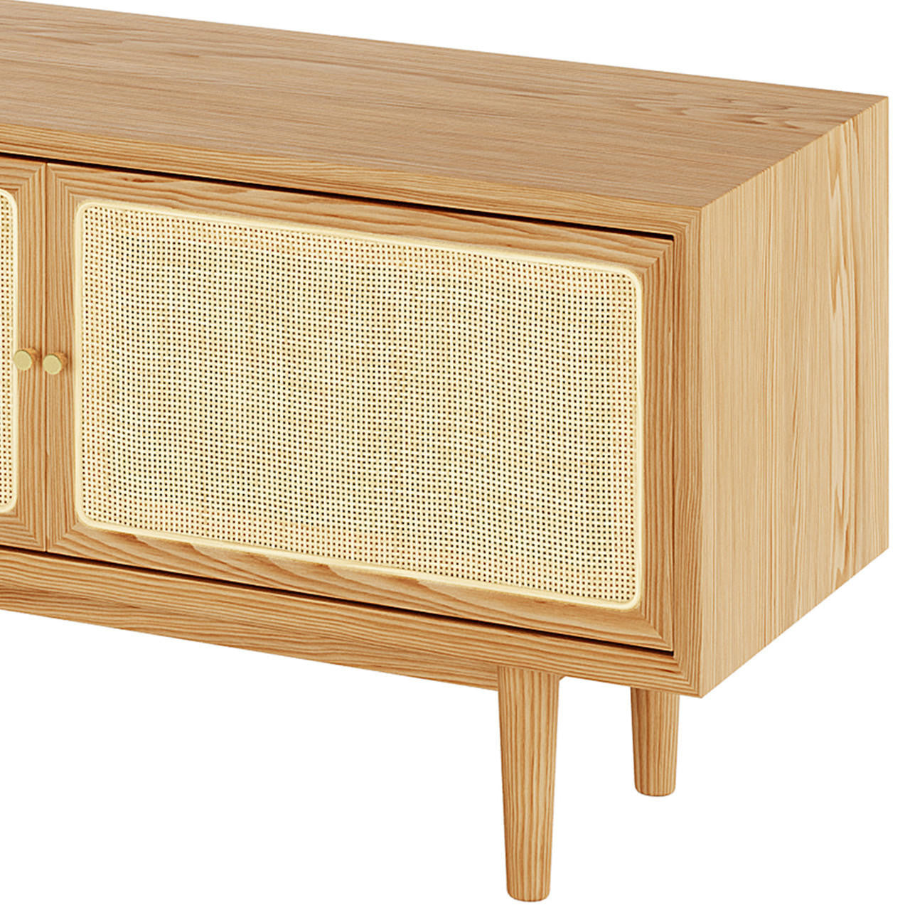 Bea 180cm Rattan American Oak Entertainment Unit - Natural