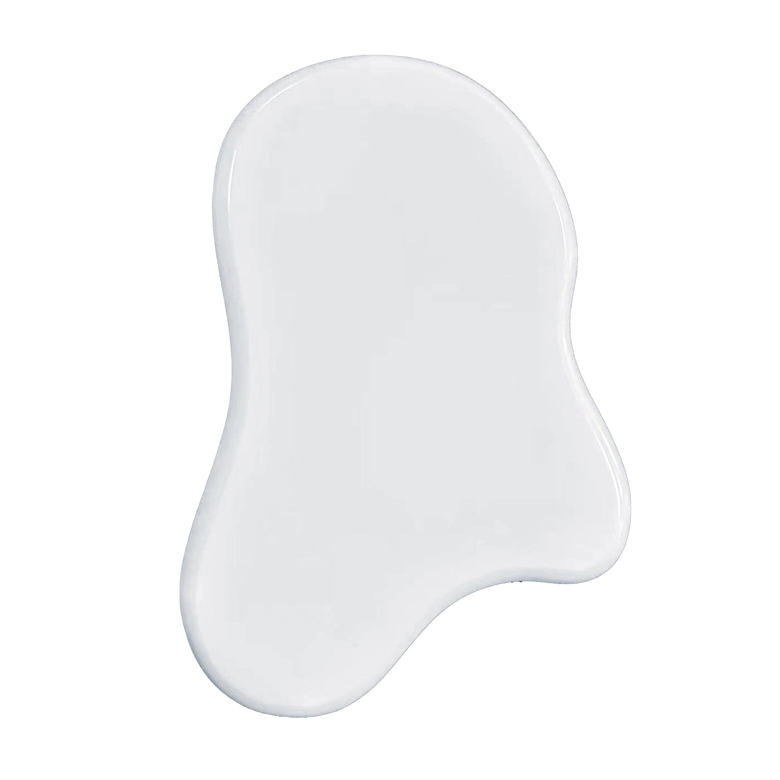 Blissey 90cm Organic Curved Cloud Coffee Table in White, featuring an amorphous, glossy, cloud-like shape, resembling a white liquid puddle on a white background, showcasing its unique modern design.