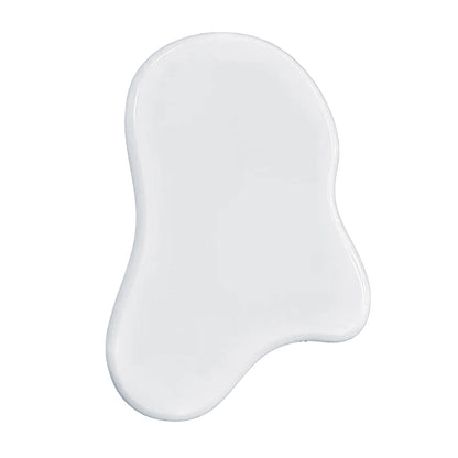 Blissey 90cm Organic Curved Cloud Coffee Table in White, featuring an amorphous, glossy, cloud-like shape, resembling a white liquid puddle on a white background, showcasing its unique modern design.