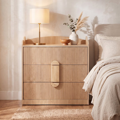 Caden Fluted Chest of Drawers in Natural