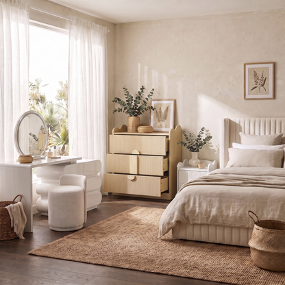 Caden Fluted Chest of Drawers in Natural