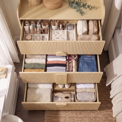 Caden Fluted Chest of Drawers in Natural
