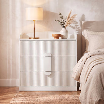 Caden Fluted Chest of Drawers in White