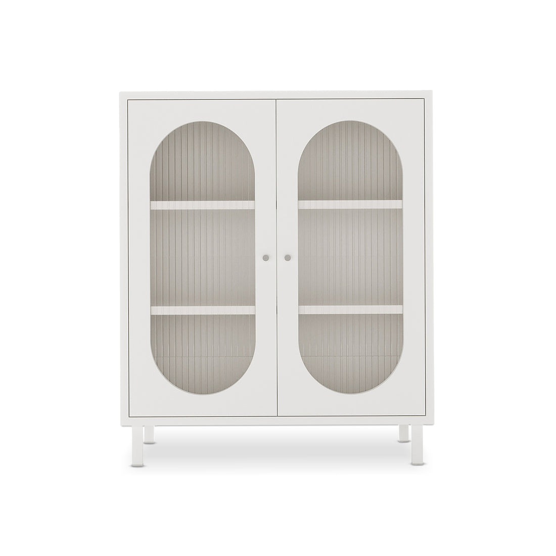 Cambria 75cm Fluted Glass Door Sideboard Cabinet - White