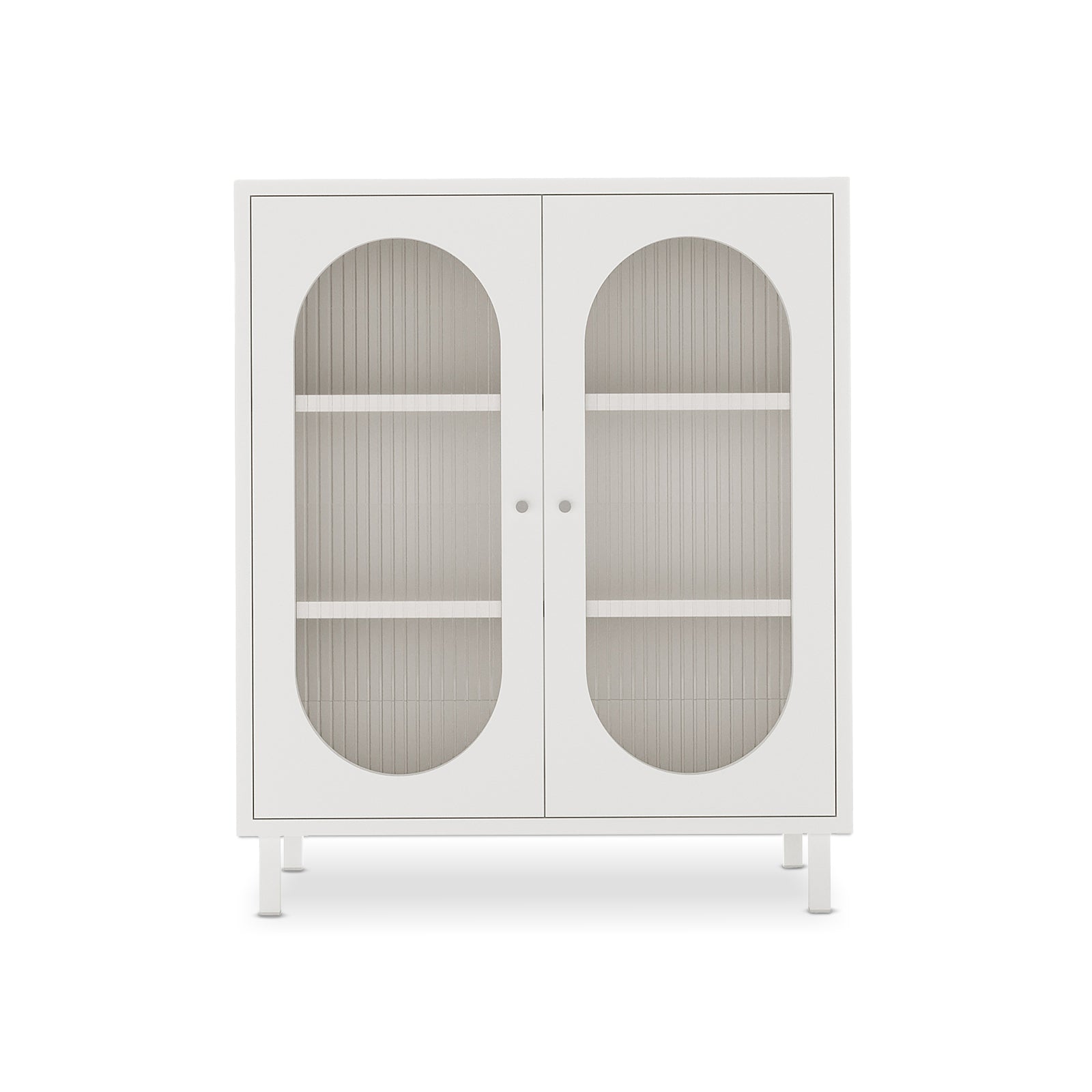 Cambria 75cm Fluted Glass Door Sideboard Cabinet - White