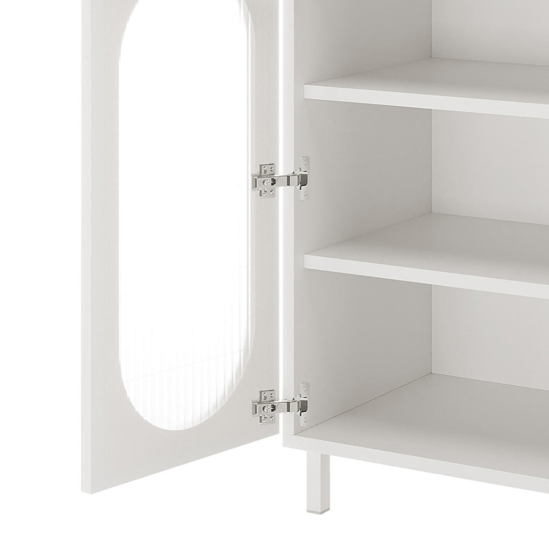 Cambria 75cm Fluted Glass Door Sideboard Cabinet - White
