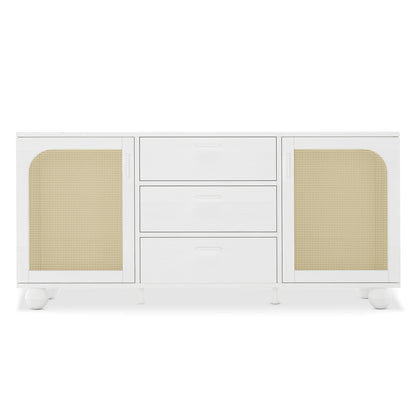 Carlo 160cm Rattan Sideboard Buffet Table - White