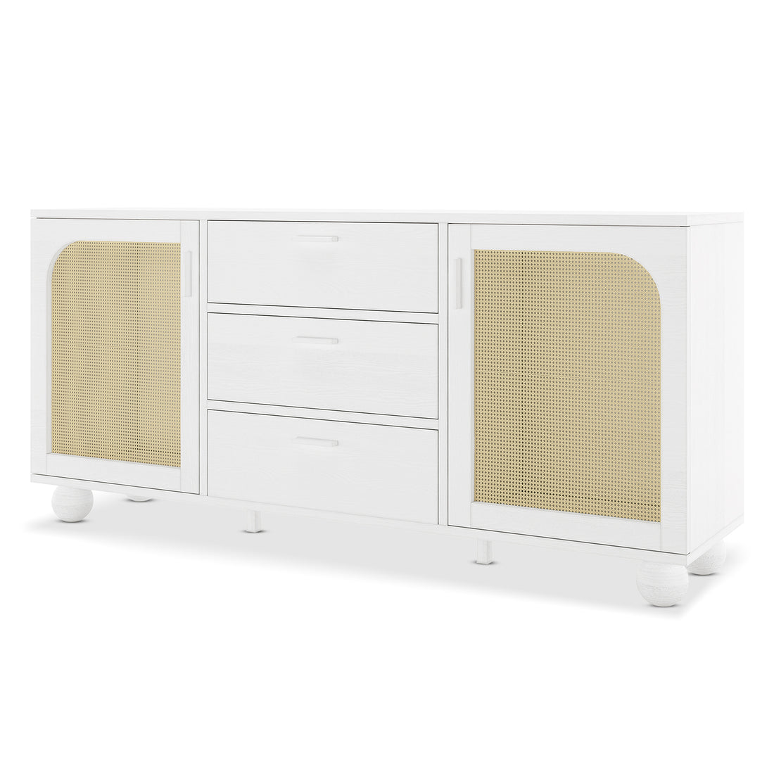 Carlo 160cm Rattan Sideboard Buffet Table - White
