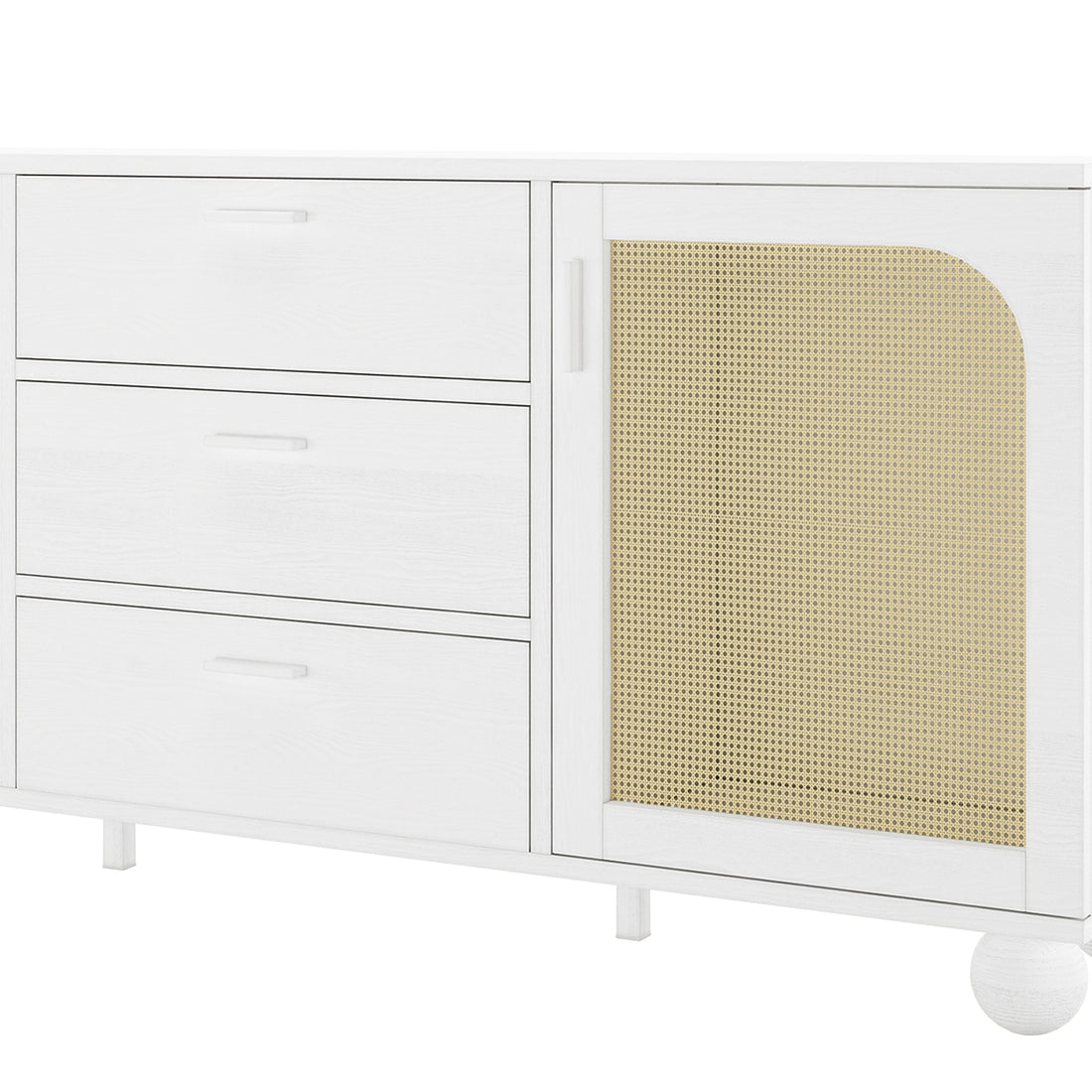 Carlo 160cm Rattan Sideboard Buffet Table - White