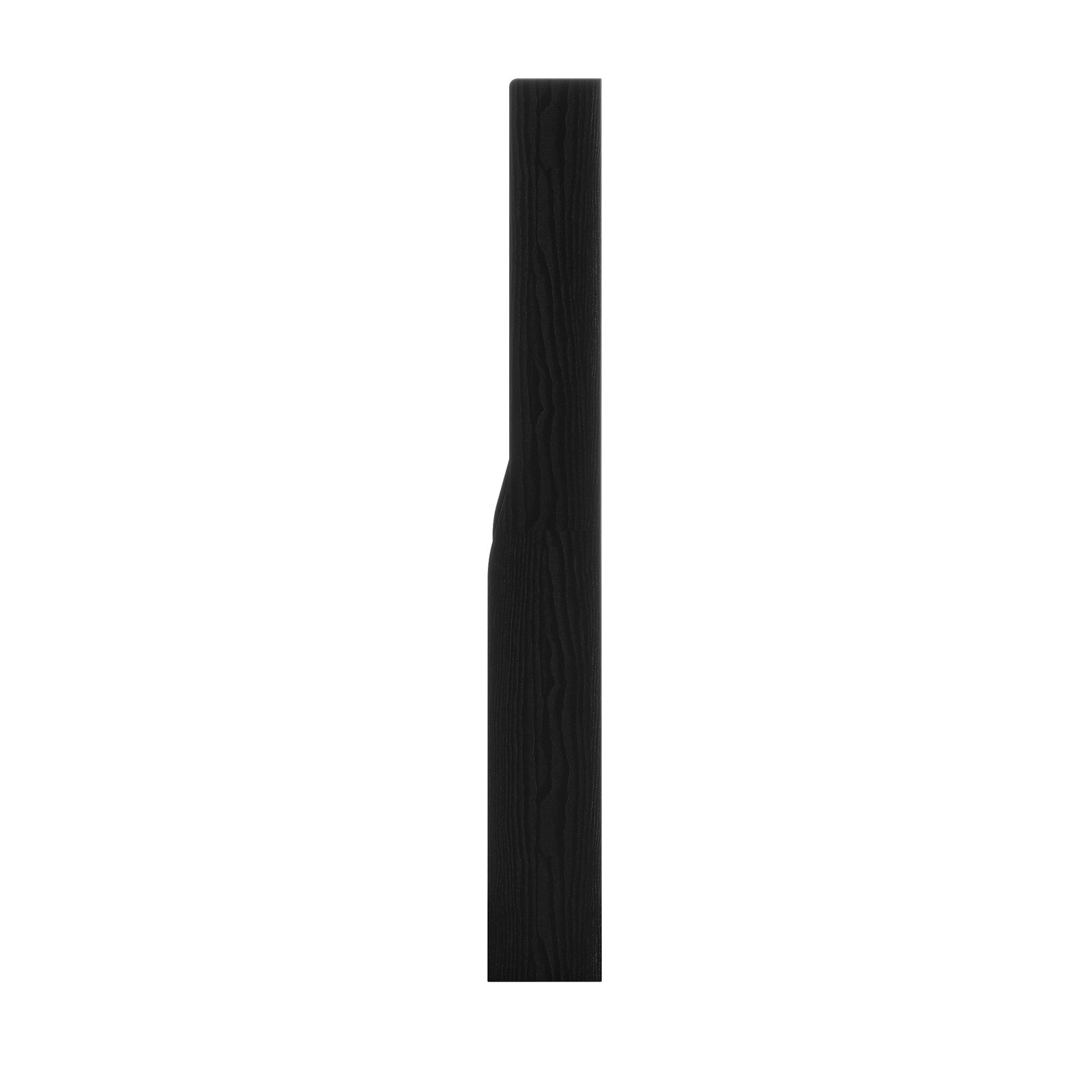 Chastor 100cm Solid Oak Spice Rack Storage - Black, displaying a vertical, matte black, narrow plank design, suitable for organizing kitchen essentials, crafted for both freestanding or wall-mounted use.