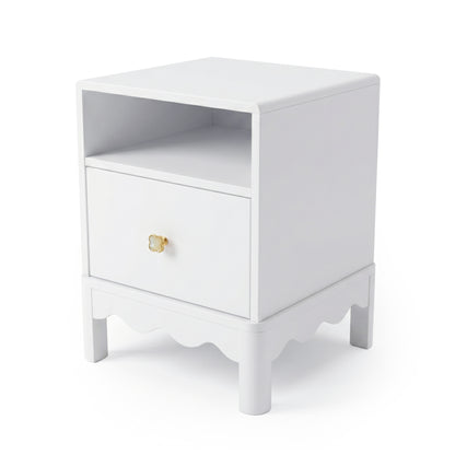 White nightstand full view on white background