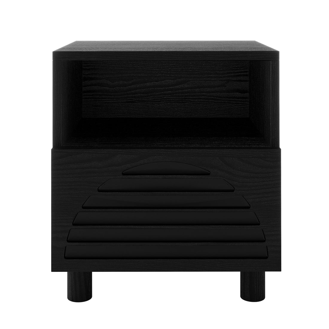 Deino 45cm Bedside Table with Storage - Black