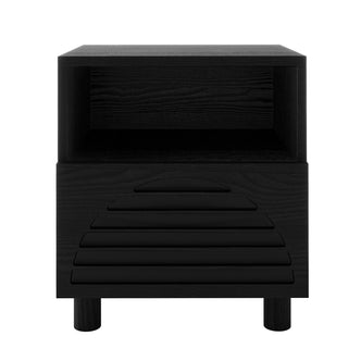 Deino 45cm Bedside Table with Storage - Black
