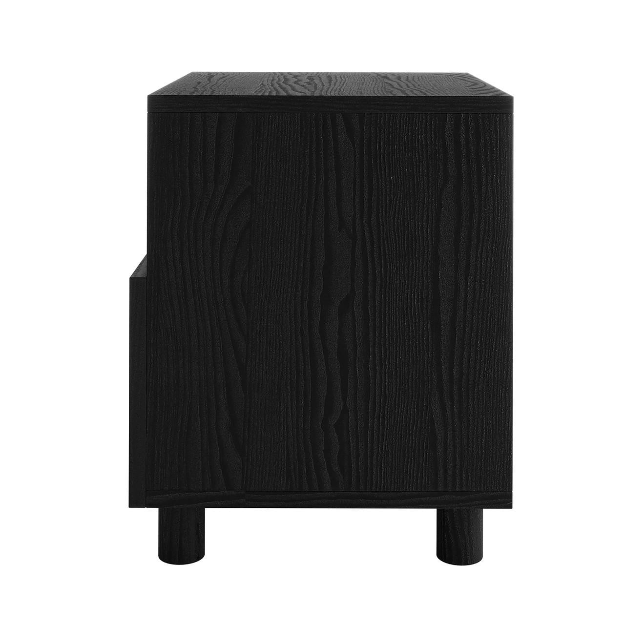 Deino 45cm Bedside Table with Storage - Black