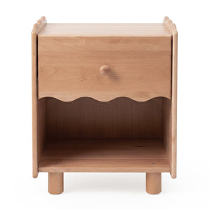 Evren 45cm Hardwood Bedside Table in Natural