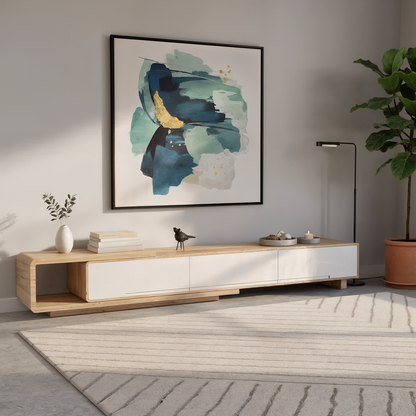 Galya Adjustable Entertainment Storage TV Unit in Oak