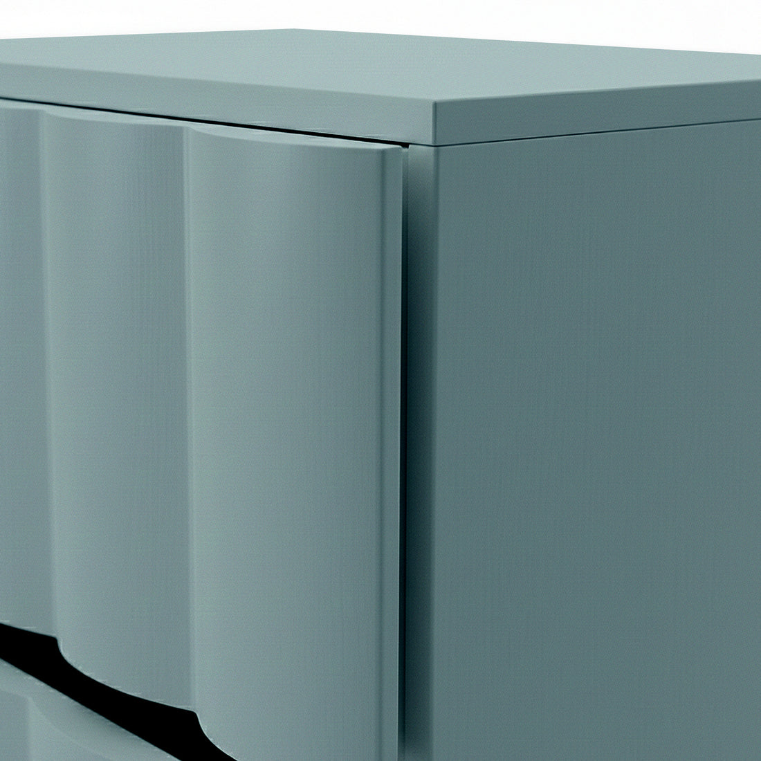 Hamish 2 Drawer Fluted Bedside Table in Sage