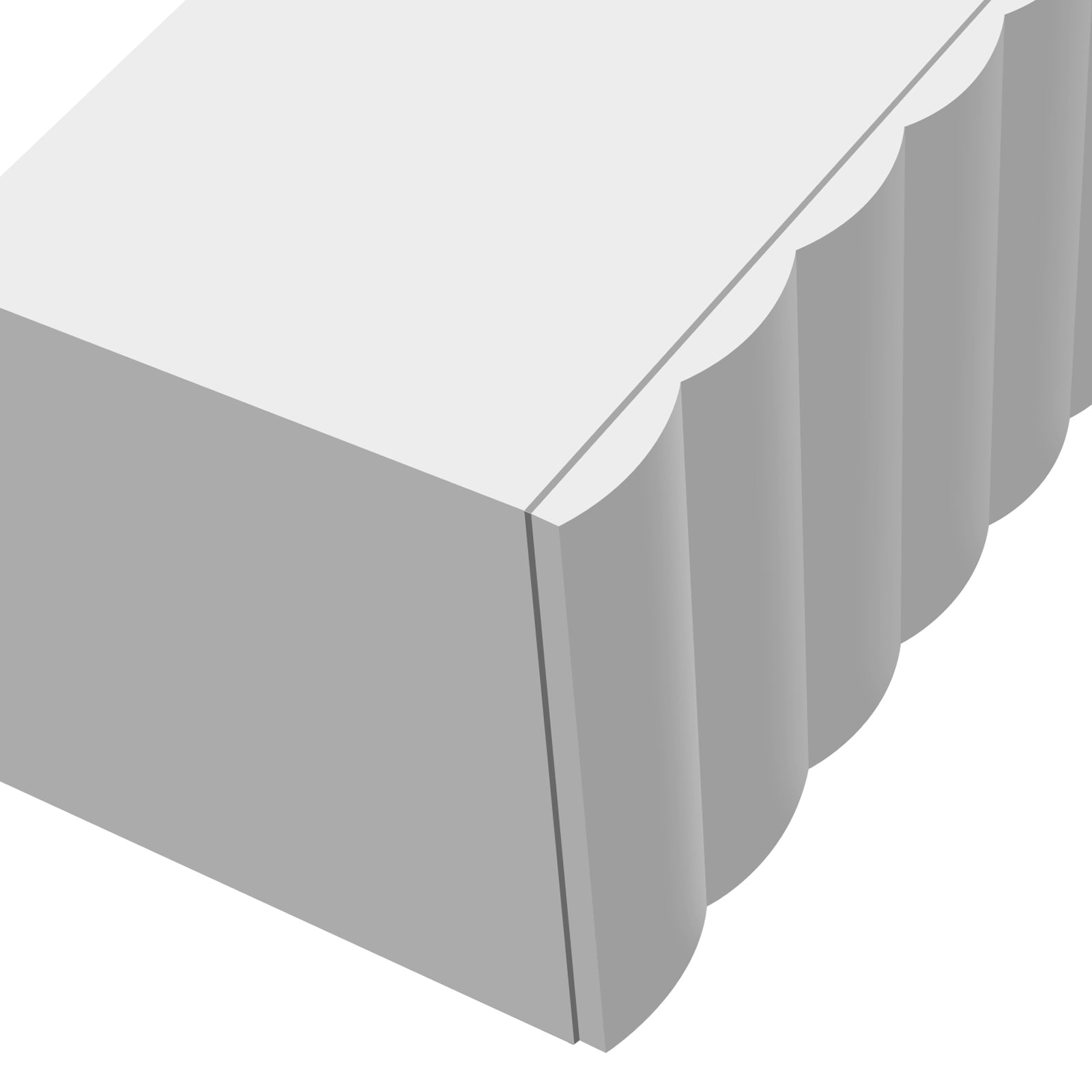 Hamish 200cm Entertainment Unit White, showcasing a modern wave design with clean lines, close-up of engineered wood texture, highlighting spacious top and handle-free drawers suitable for versatile living room setup.