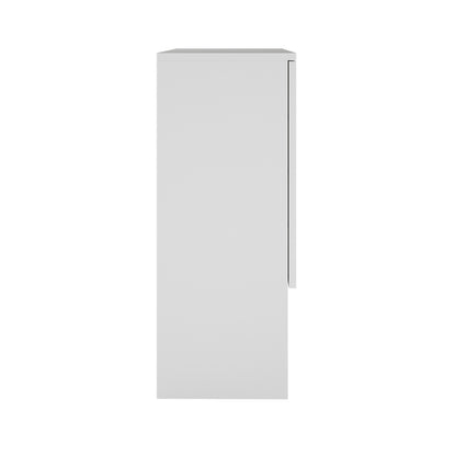 Hava 80cm Arched Shoe Cabinet White, featuring a sleek, arched design with two doors, offering spacious storage. Ideal for organizing shoes and accessories in modern hallways.