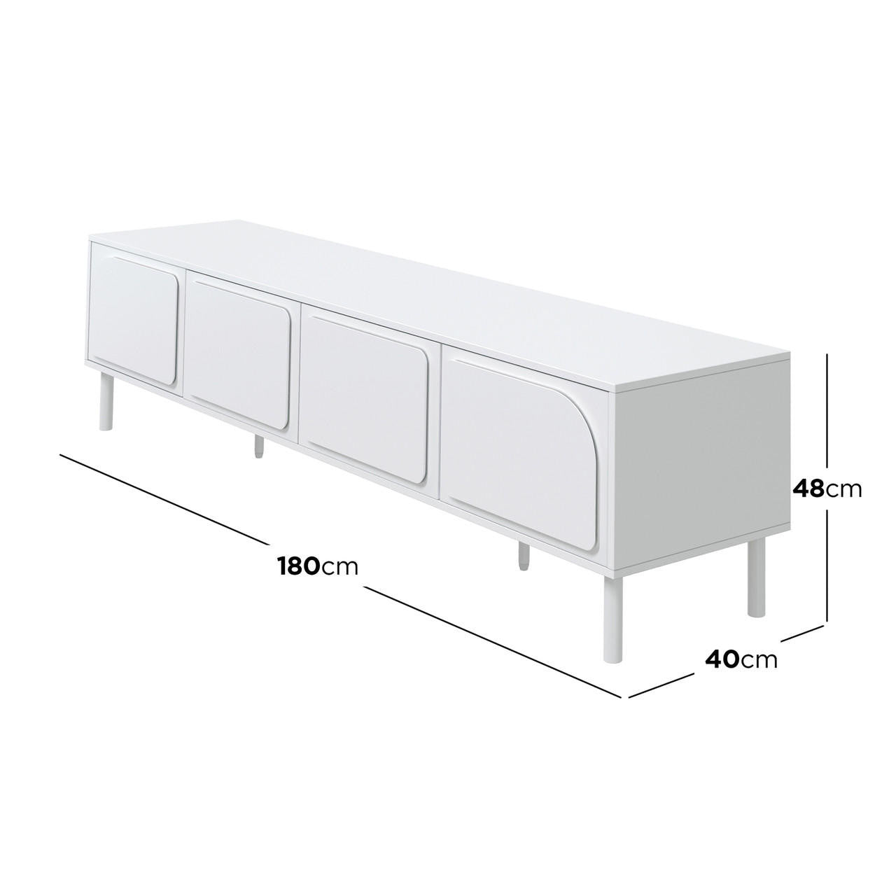 Jayleen 180cm Entertainment Unit with Drawers - White