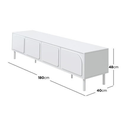 Jayleen 180cm Entertainment Unit with Drawers - White
