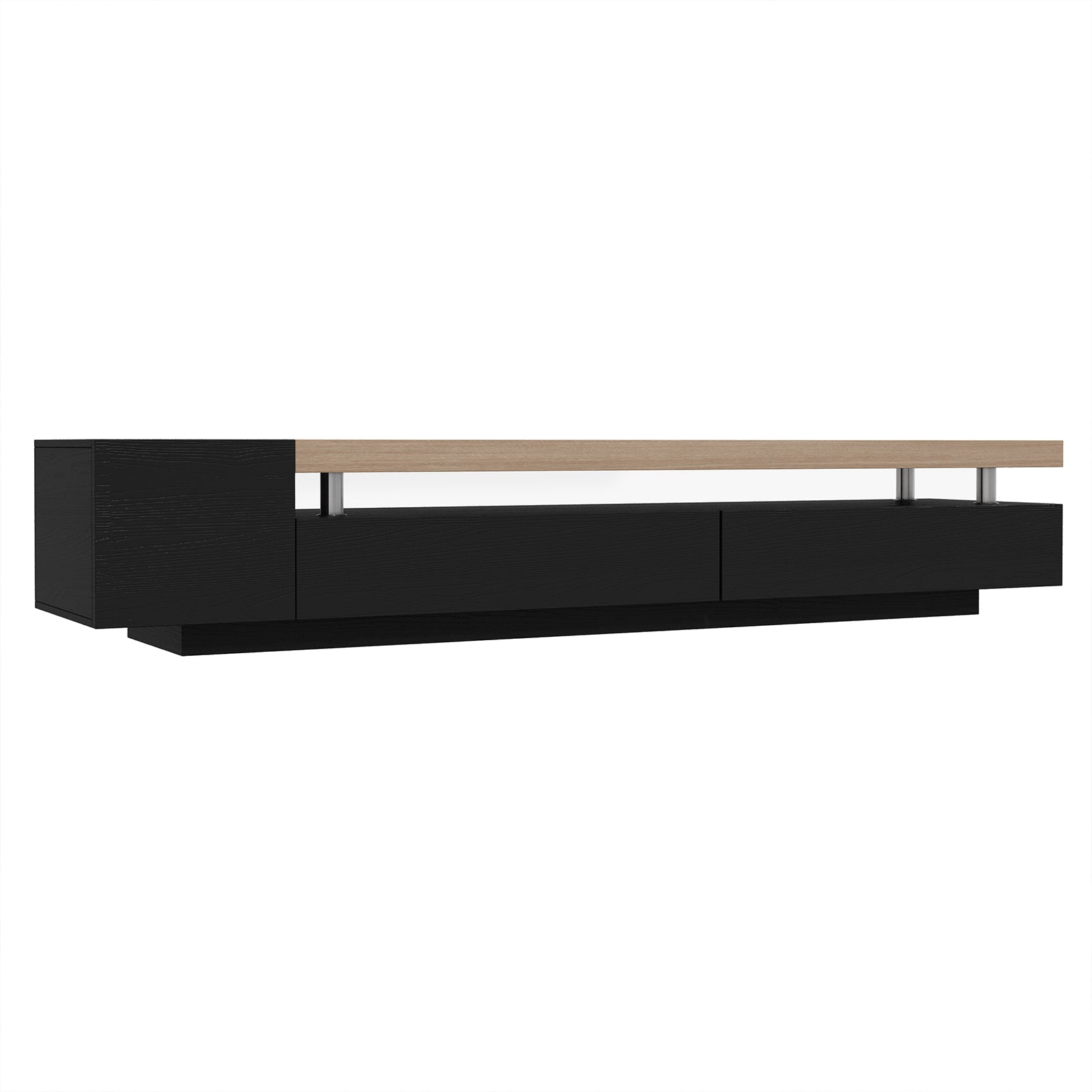 Kandi 180cm Entertainment Unit with Drawers - Black