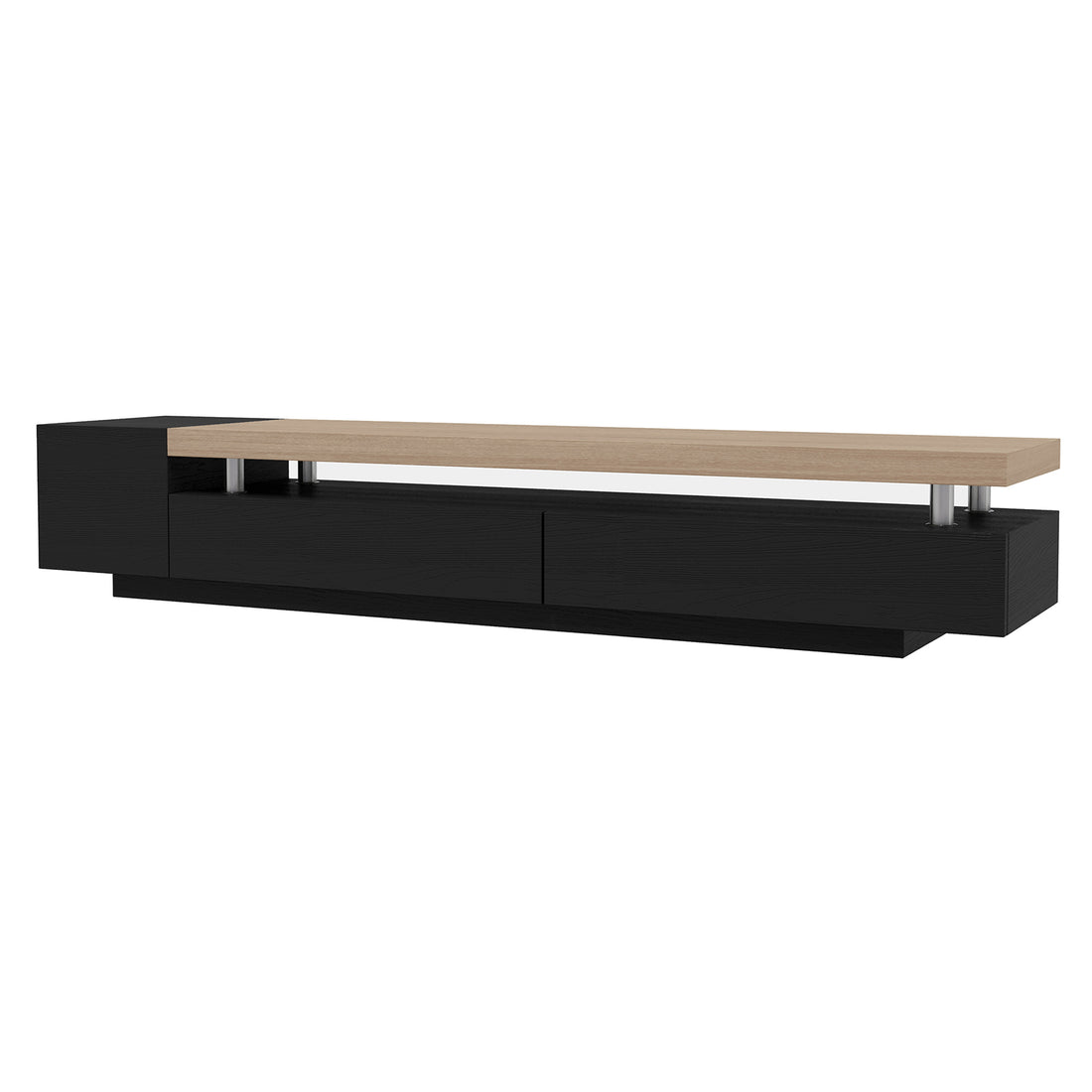 Kandi 180cm Entertainment Unit with Drawers - Black