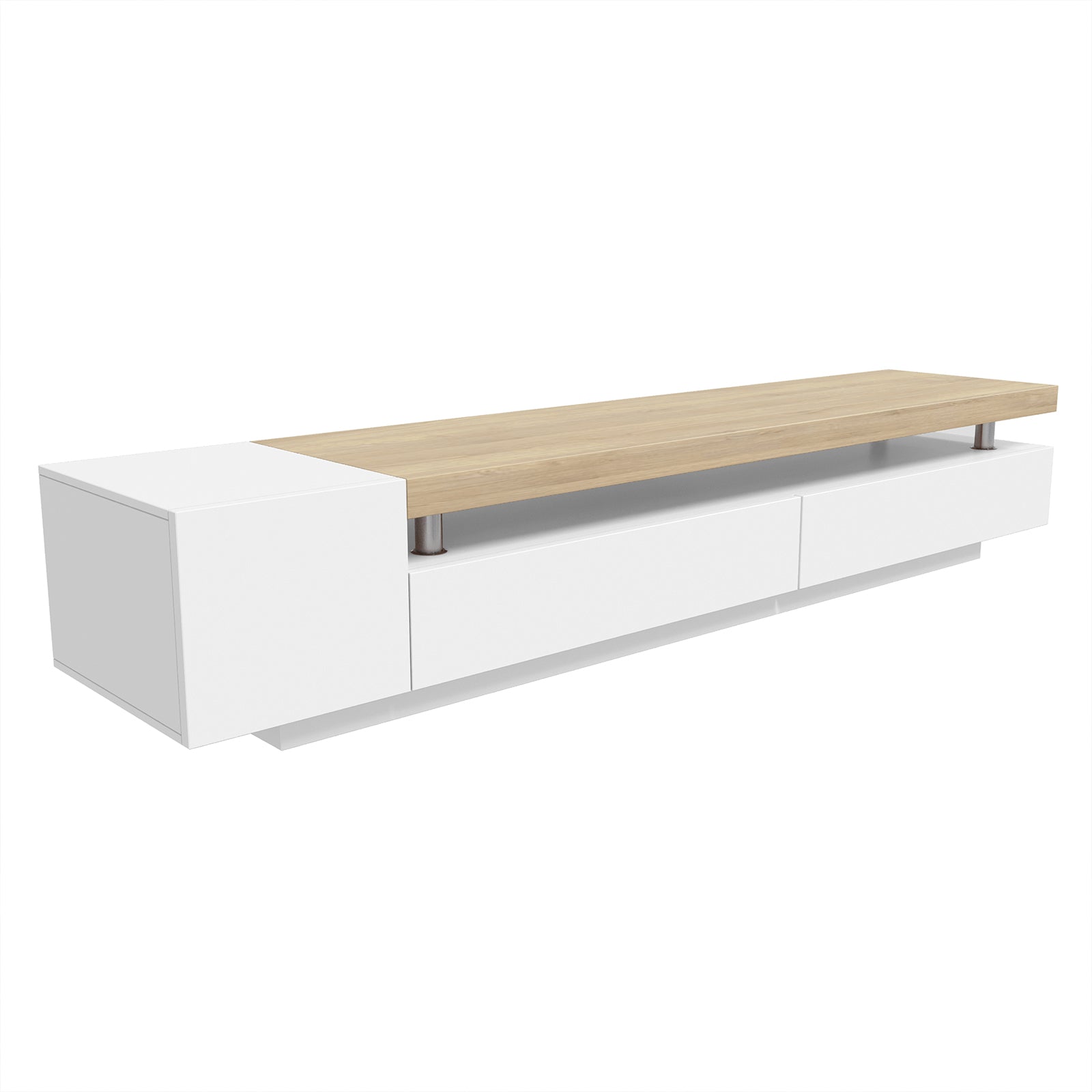 Kandi 180cm Entertainment Unit with Drawers - White