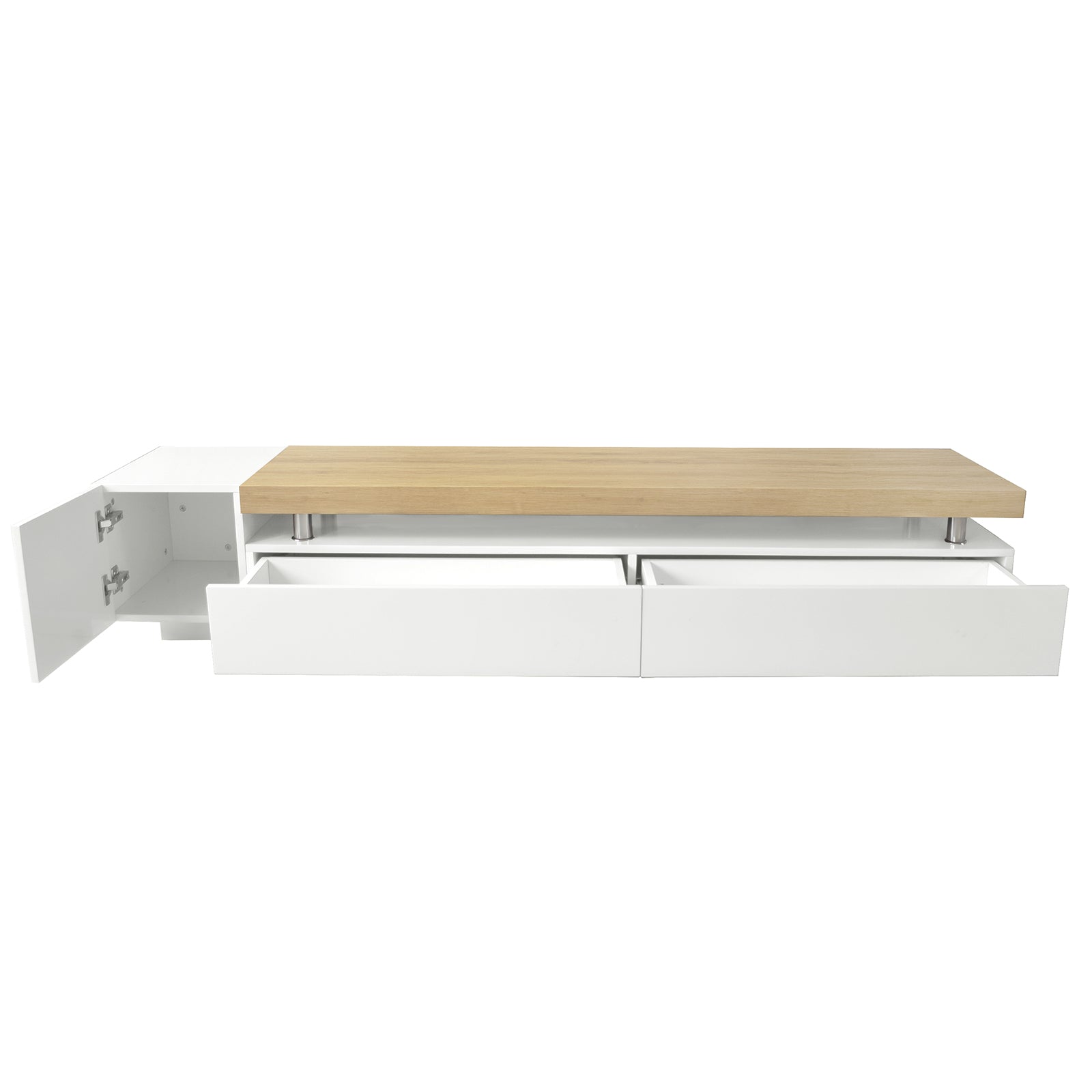 Kandi 180cm Entertainment Unit with Drawers - White